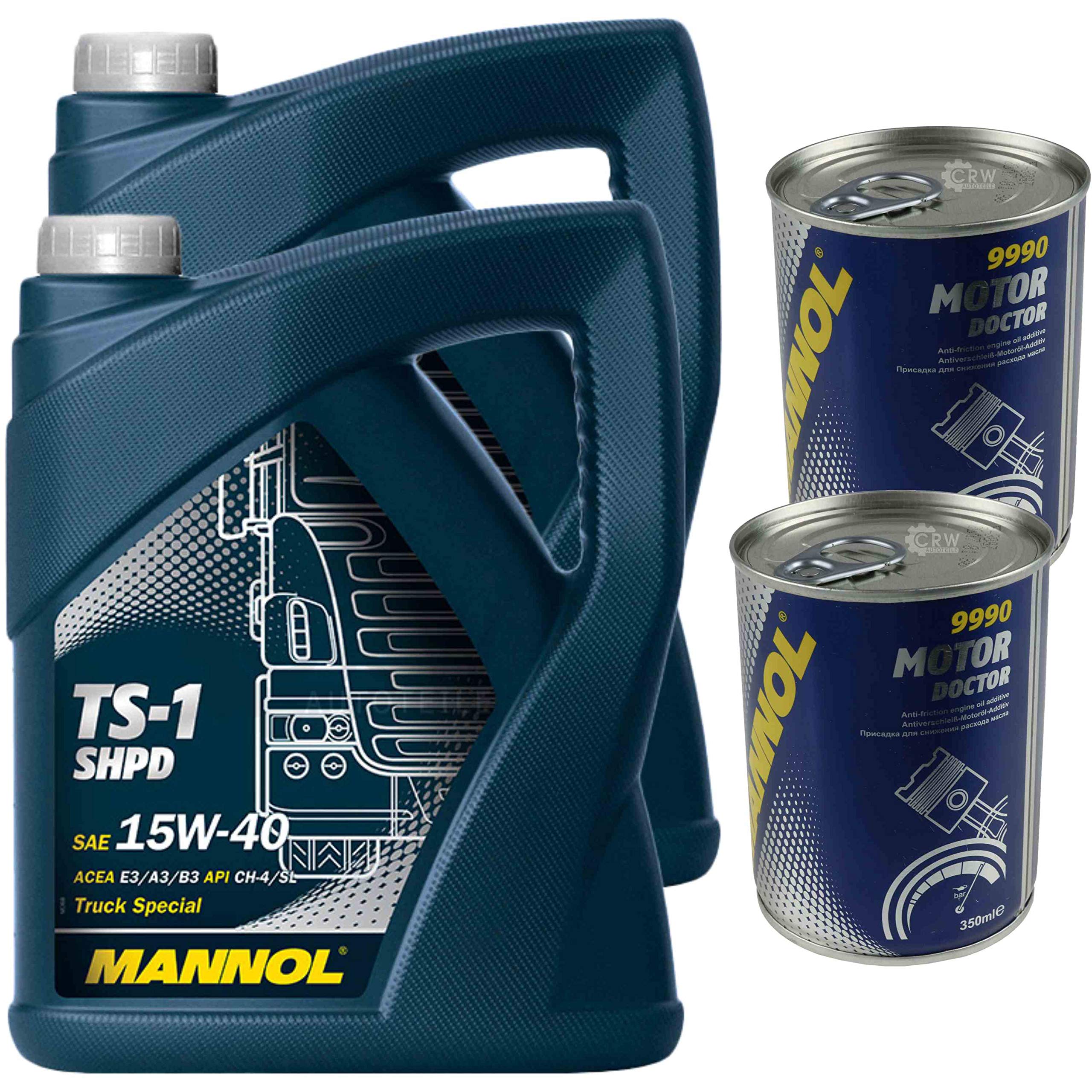 Huile moteur MANNOL TS-1 SHPD 15W-40 2 x MANNOL Doctor ADDITIV 10 L
