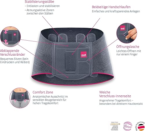 Miniatura 5 de Medi Lumbamed Basic - Soporte lumbar (plateado), talla 5 para hombre