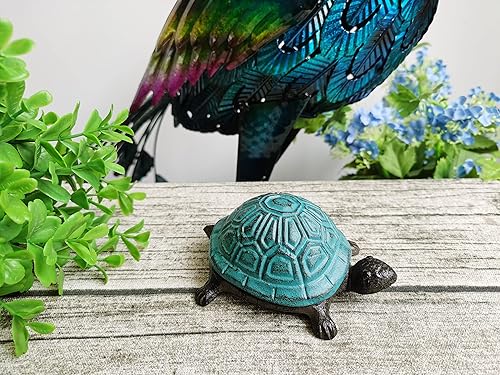 Miniatura 2 de BSTGIFTS - Ocultador de llaves de hierro fundido con forma de tortuga - Juego de llaves de repuesto y decoración de jardín - Caja de baratijas para