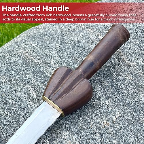 Miniatura 5 de MedievalDepot Daga de buey medieval forjada a mano  Acero de alto carbono 1095  Funda de cuero  Réplica histórica  Fantasía Prop