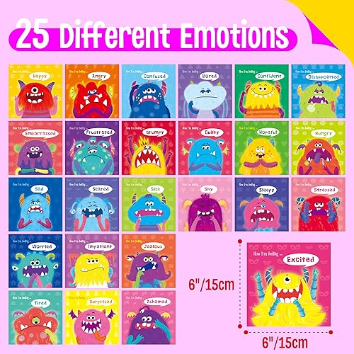 Miniatura 10 de Rotafolio de emociones, 25 sentimientos diferentes con habilidades de afrontamiento, aprende a identificar varios estados de ánimo, emociones de