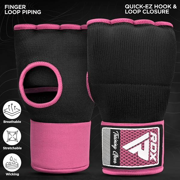 RDX Gel Bandes Boxe Sous Gants, 100CM Longue Poignet, Mitaine MMA Muay Thai, Protege Main arts martiaux Sparring Protecteur de Poing, Boxing inner Gloves Hand Wraps, Gants de Frappe Adulte Homme Femme - 5