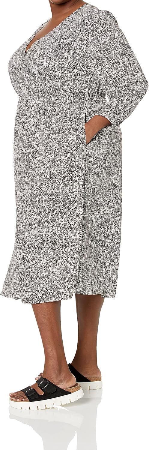 Amazon Essentials Women's Lightweight Georgette Long Sleeve V-Neck Midi Dress (Available in Plus Size) - Image 7