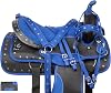 Beautiful Western Pleasure Trail Barrel Racer Show Horse Saddle TACK Set PAD Silver Crystals