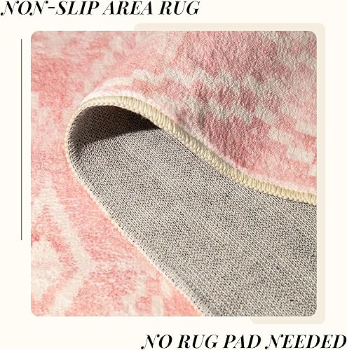 Miniatura 4 de COLORPAPA Alfombra marroquí lavable a máquina, de 3 x 5 pies, para entrada, dormitorio, sala de estar, cocina, baño, oficina, antideslizante,