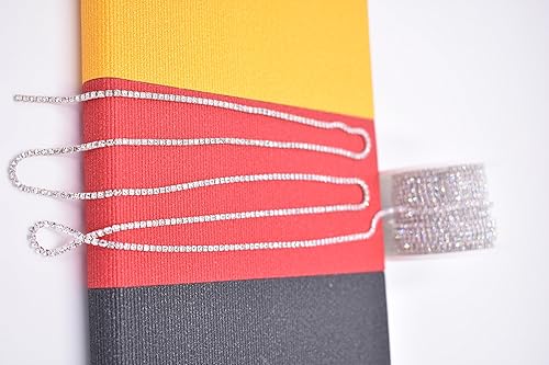 Miniatura 2 de Cadena de cierre de diamantes de imitación con cuentas de cristal de 11 yardas para hacer joyas y manualidades (cuentas de 0.079 pulgadas plateadas)