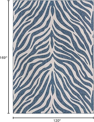 Miniatura 2 de Unique Loom Outdoor Safari Collection - Alfombra de área - Tsavo (10' x 14' 1", rectangular, azulmarfil)