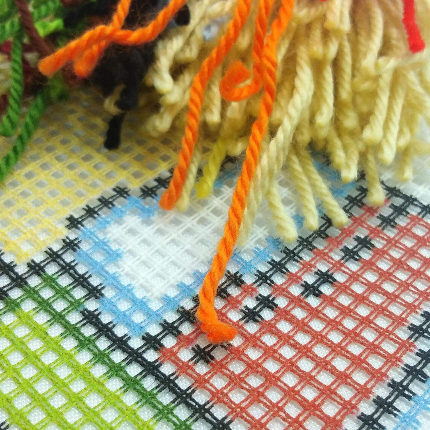 Brvsk Seasonal Needlepoint Kit for Adults and Beginners — Snowman 16″ × 16″ with Clear, Precise Printed Design on Cotton Canvas; Includes 2 Needles, Yarn, and Easy-Read Chart