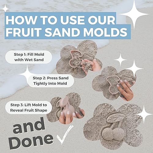 Miniatura 6 de Juego de juguetes de playa de silicona, ecológico, fácil de limpiar, 5 moldes de juguete de arena, pala y bolsa de playa, juguetes de playa para
