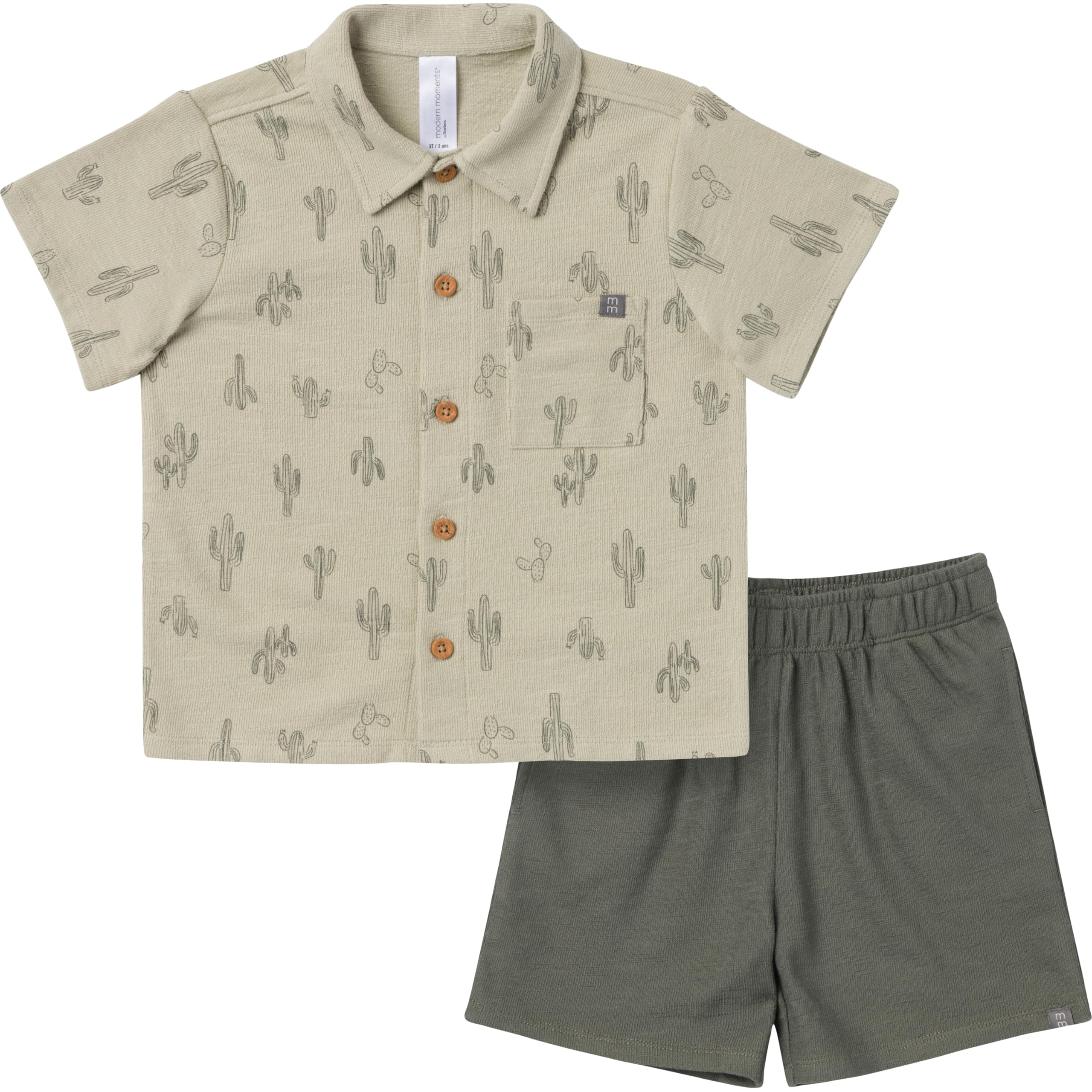 Modern Moments by Gerber Baby Boys' 2-piece Resort Shirt & Short Set