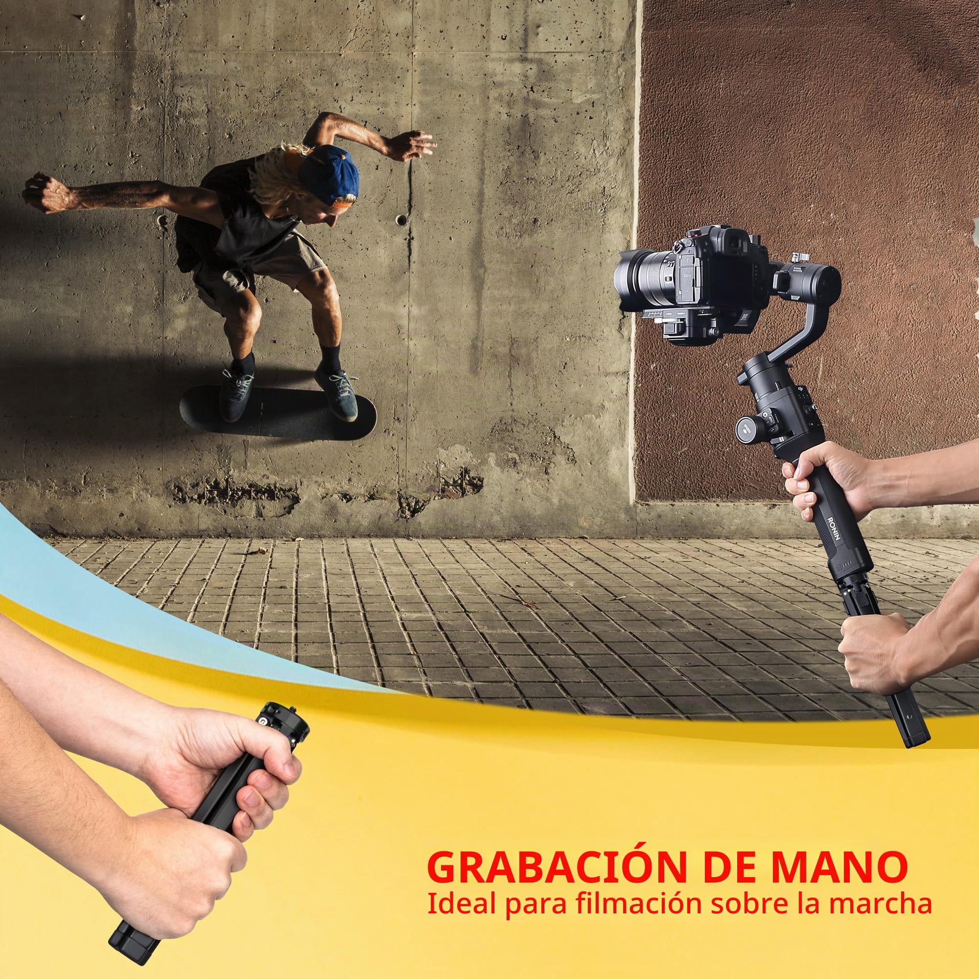 Zeadio Trípode de Metal Extra Resistente y Altura Ajustable - Soporte Compacto Universal para Cámara, Gimbal, Acción, Videocámara, Micrófono, Luz LED, Smartphone + Monopod (40kg/88lb Carga)
