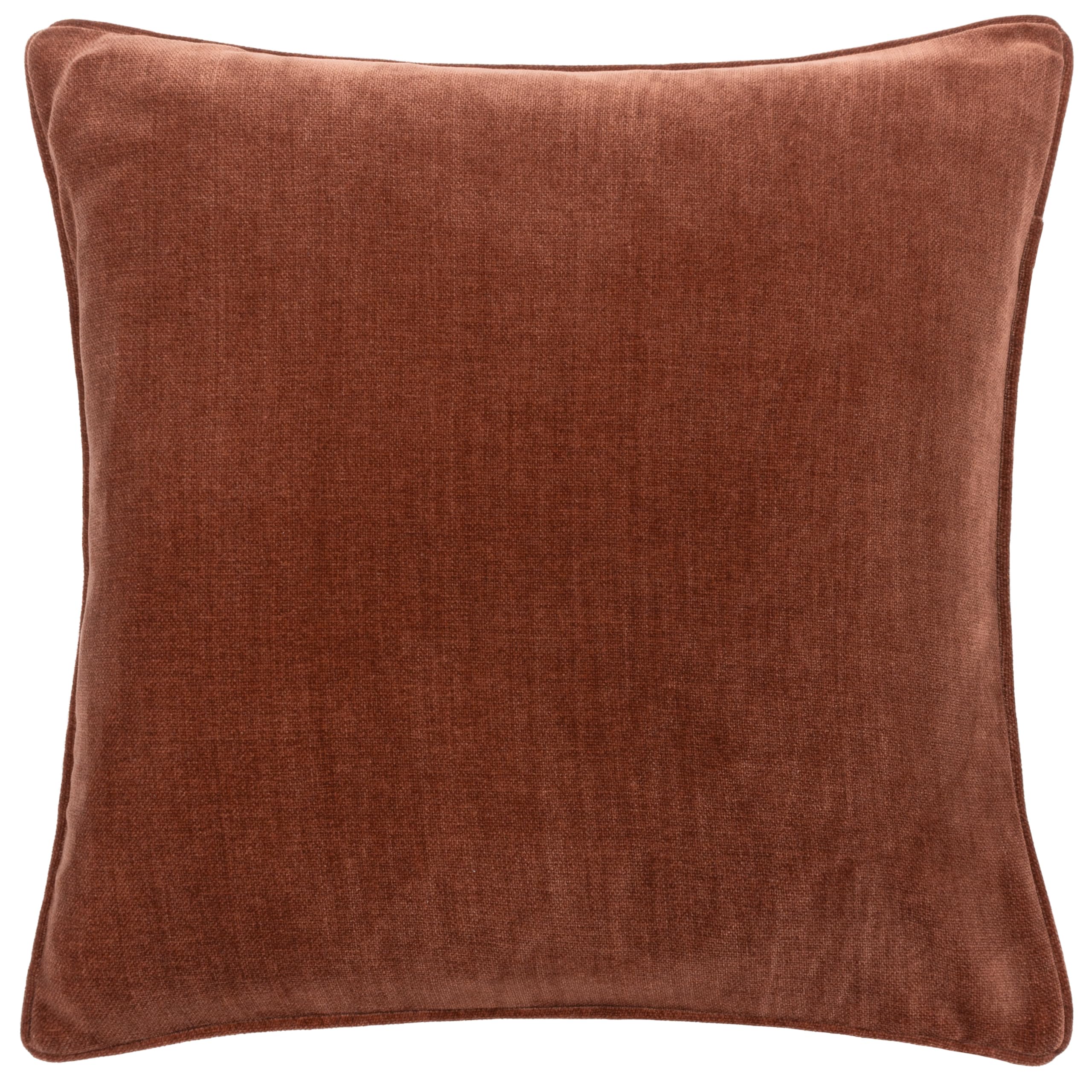 Furn Yard Heavy Chenille Cushion Cover – Luxury Soft Velvet Piped Decorative Case (Nutmeg - 50x50cm)
