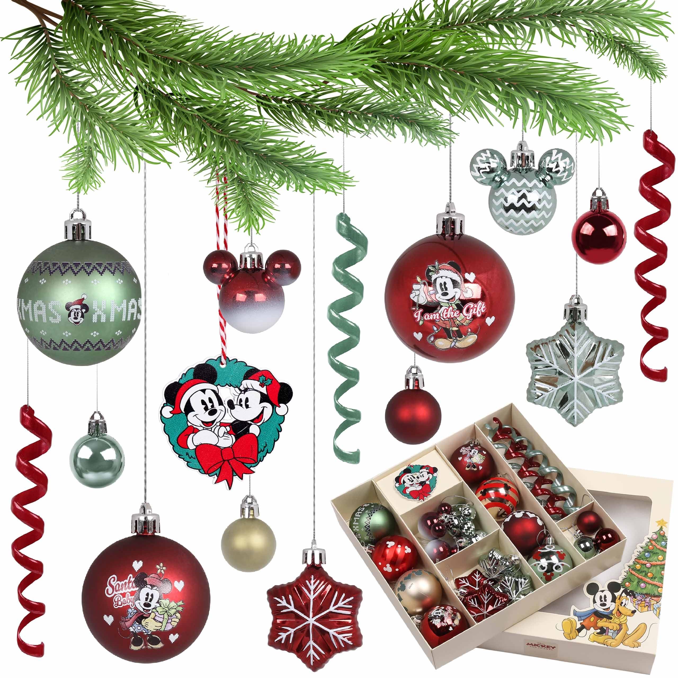 Disney Mickey Mouse Set de Boules de Noël Incassables Set 25 Pièces