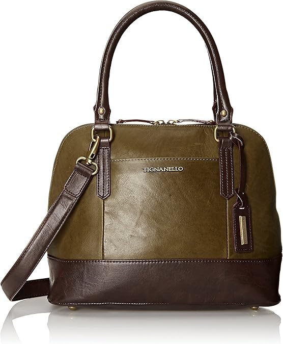 Tignanello Vintage Leather Accordian Satchel Shoulder Bag