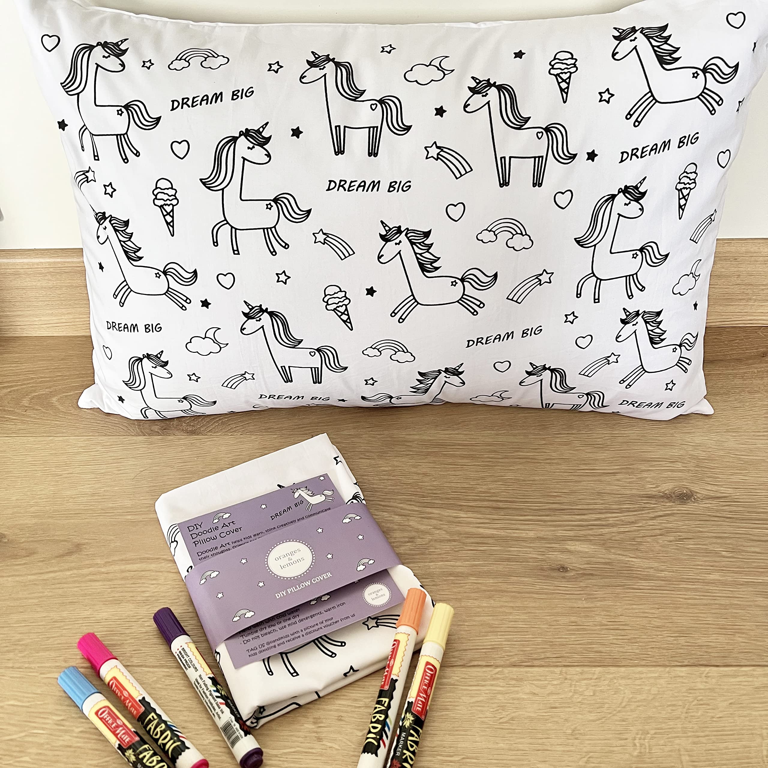 ORANGES & LEMONS DIY Doodle Art Pillow Covers - Dreams Big