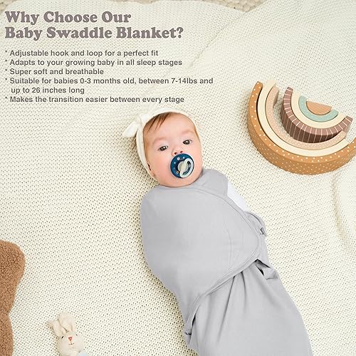 Miniatura 105 de Pañales para bebés prematuros de 4 a 7 libras, paquete de 3 sacos de dormir para bebés prematuros, algodón orgánico, saco de dormir prematuro