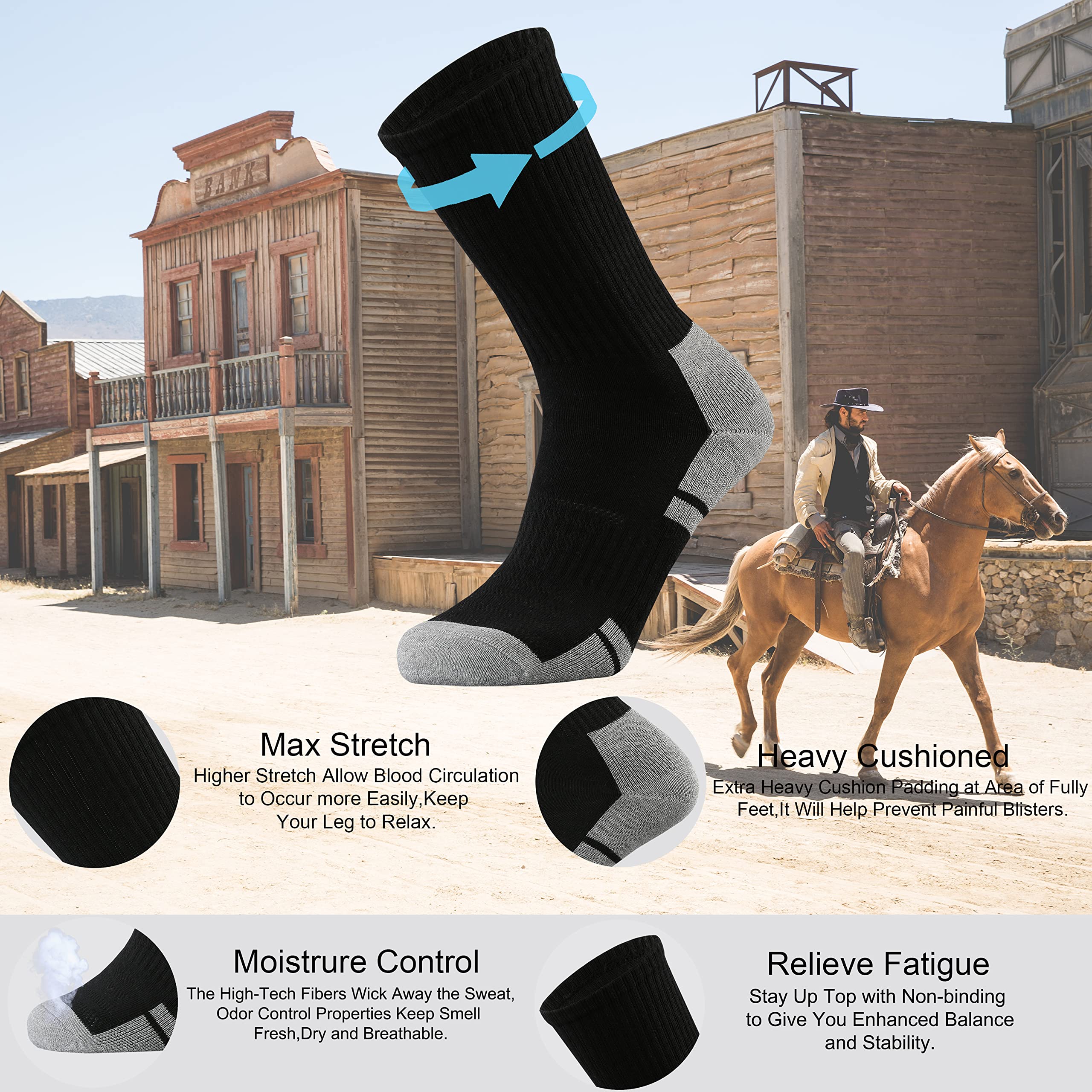 Ortis Calcetines de algodón transpirable para hombre, 10 unidades