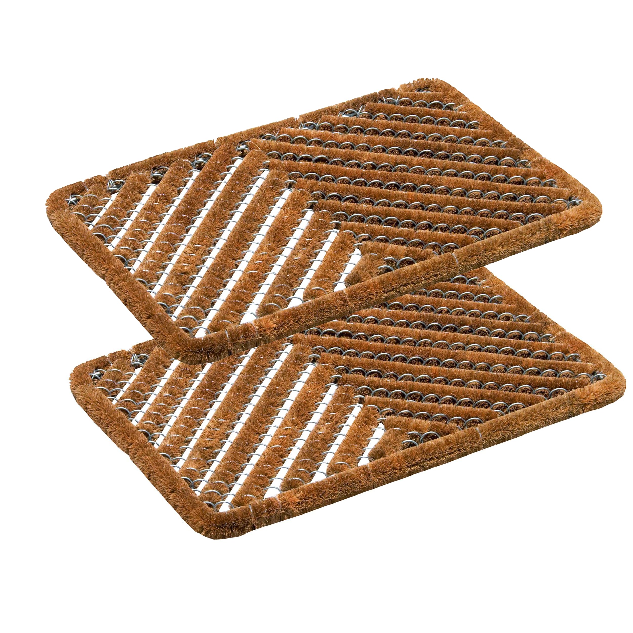 Astra Paillasson extérieur - Tapis en Coco - Paillasson Anti-salissures - Tapis de Sol à brosses - Tapis de propreté résistant Naturel 40 x 60 cm Lot de 2