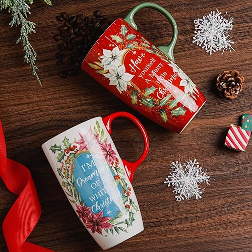 Miniatura 3 de Topadorn Taza de viaje de cerámica para café o té con tapa sellada de 17 onzas, con caja de regalo, 2 unidades