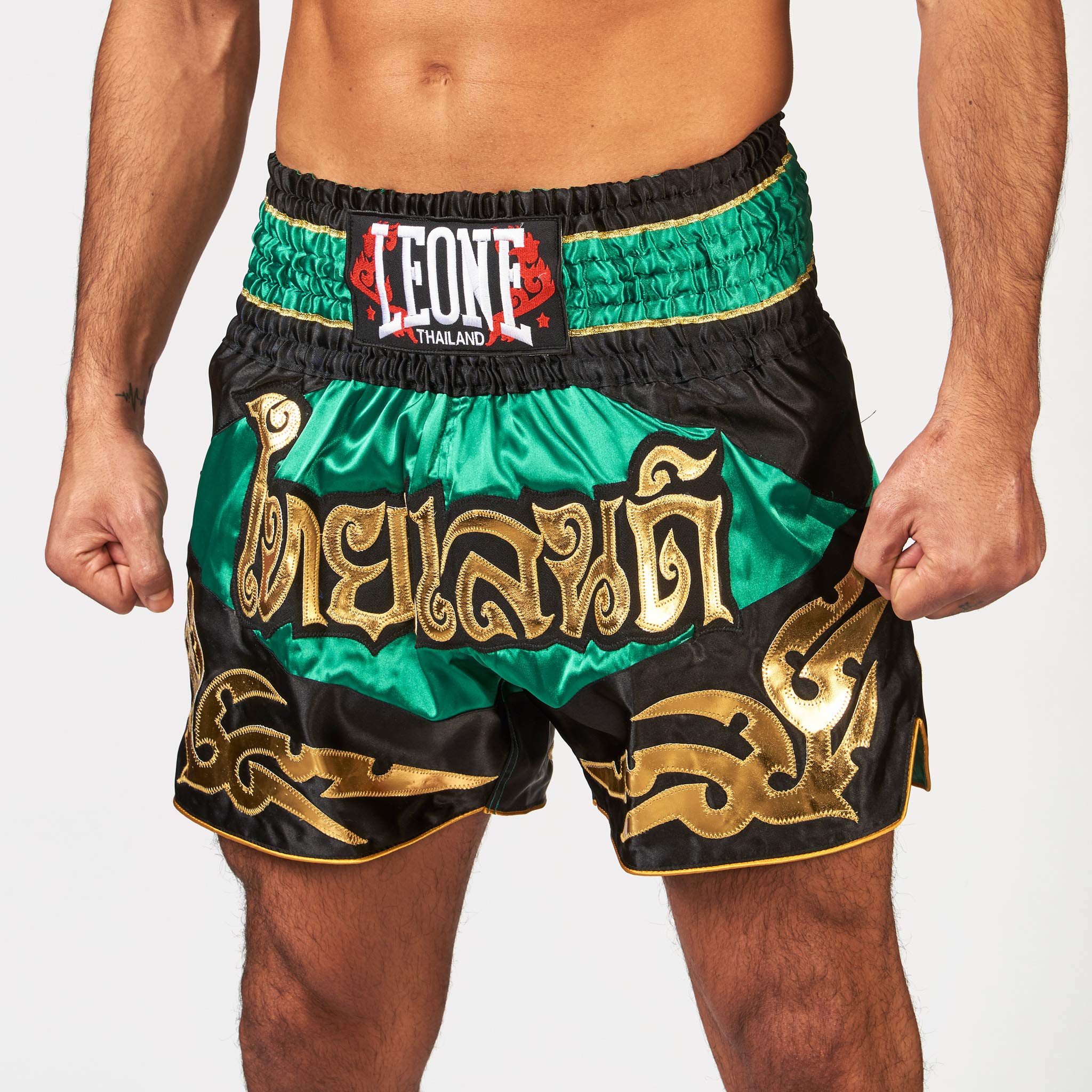 LEONE 1947 Thailand Pantaloncino Kick-thai, Unisex – Adulto, verde, XL