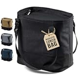 Bentoheaven Insulated Lunch Tote for Work - Durable Materials&comma; Variable Strap&sol;Handle&comma; Wide Opening - Cooler Lunch Bag for Women & Men - Fits all major Bento Lunch Boxes and Other Containers &lpar;Black&rpar;