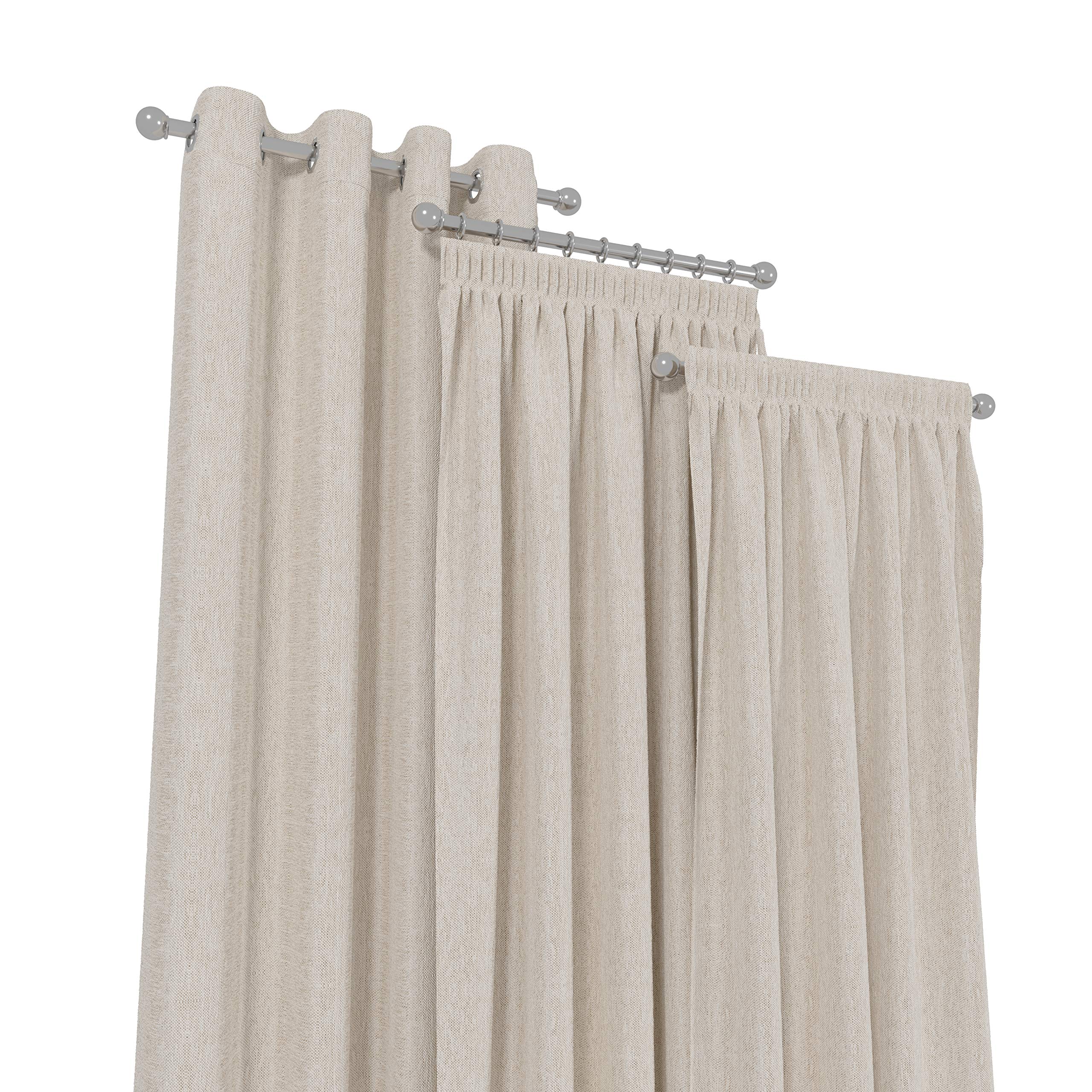 Vorhänge 2er Set Vorhang für Kinderzimmer Schlafzimmer Wohnzimmer Elegant Gardine mit Ösen/Taschenband/Kräuselband (202 Creme ; mit Kräuselband ; 140cm x 175cm)