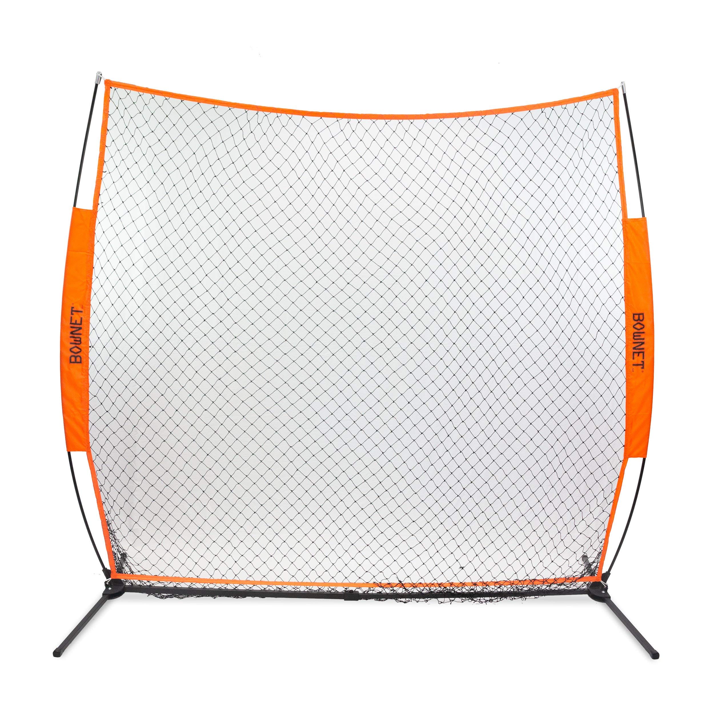 BownetSoft Toss Baseball Softball Protection Net (7' x 7') Hitting Batting Pitching Training Screen - Powder-Coated Frame - Quick Setup, Multicolor