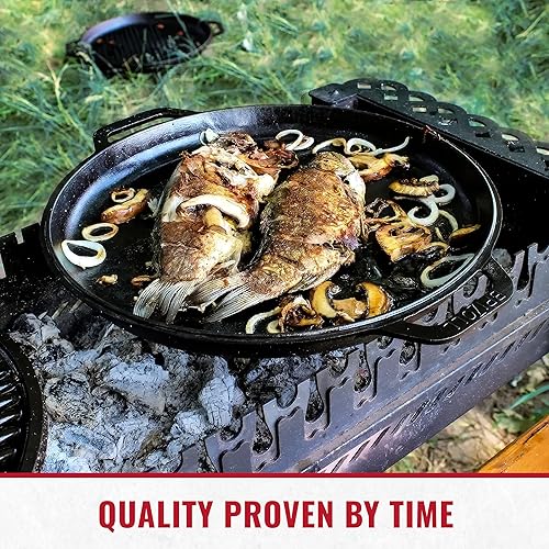 Miniatura 6 de Olla de horno holandés con tapa, 10.5 cuartos de galón (10 litros), juego de utensilios de cocina de hierro fundido, hierro fundido kazán uzbeco,