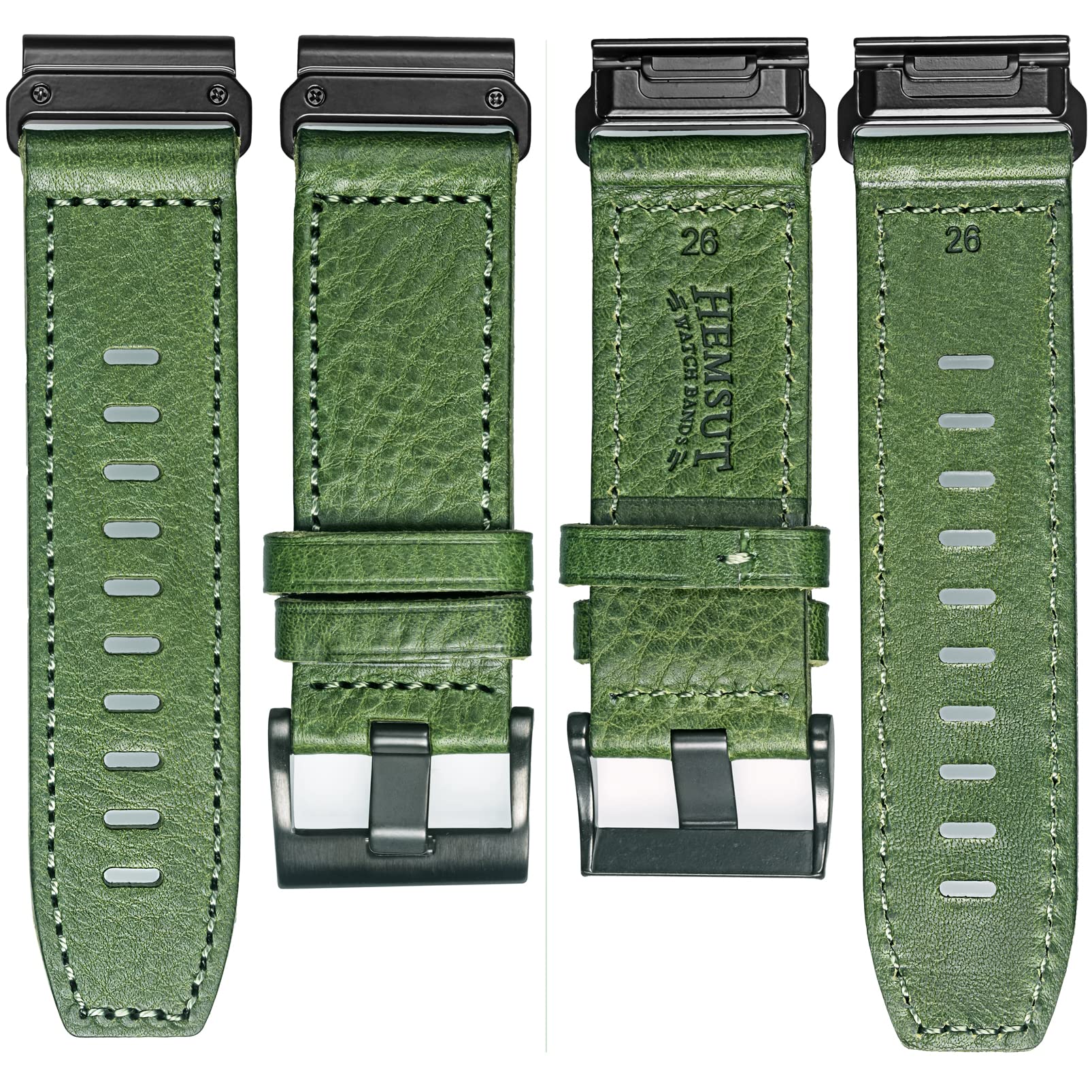 Compatible avec le bracelet de montre Garmin, bracelet en cuir veritable, bracelet rétro vintage pour fenix/Forerunner/Vivoactive/Approach/MARQ/quatix/D2 Series Tough Replacement Band