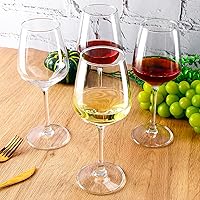 Vista 5 de Juego de 8 copas de vino, 12 onzas, duraderas, para bodas, fiestas, lavavajillas