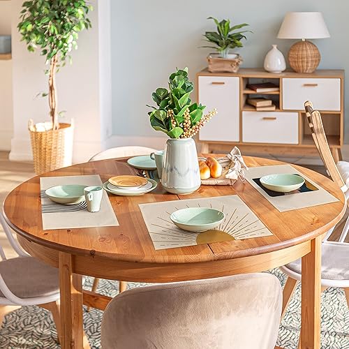 Miniatura 3 de Juego de 4 manteles individuales bohemios, manteles individuales abstractos de estilo bohemio para decoración de mesa de comedor, 12 x 18 pulgadas,