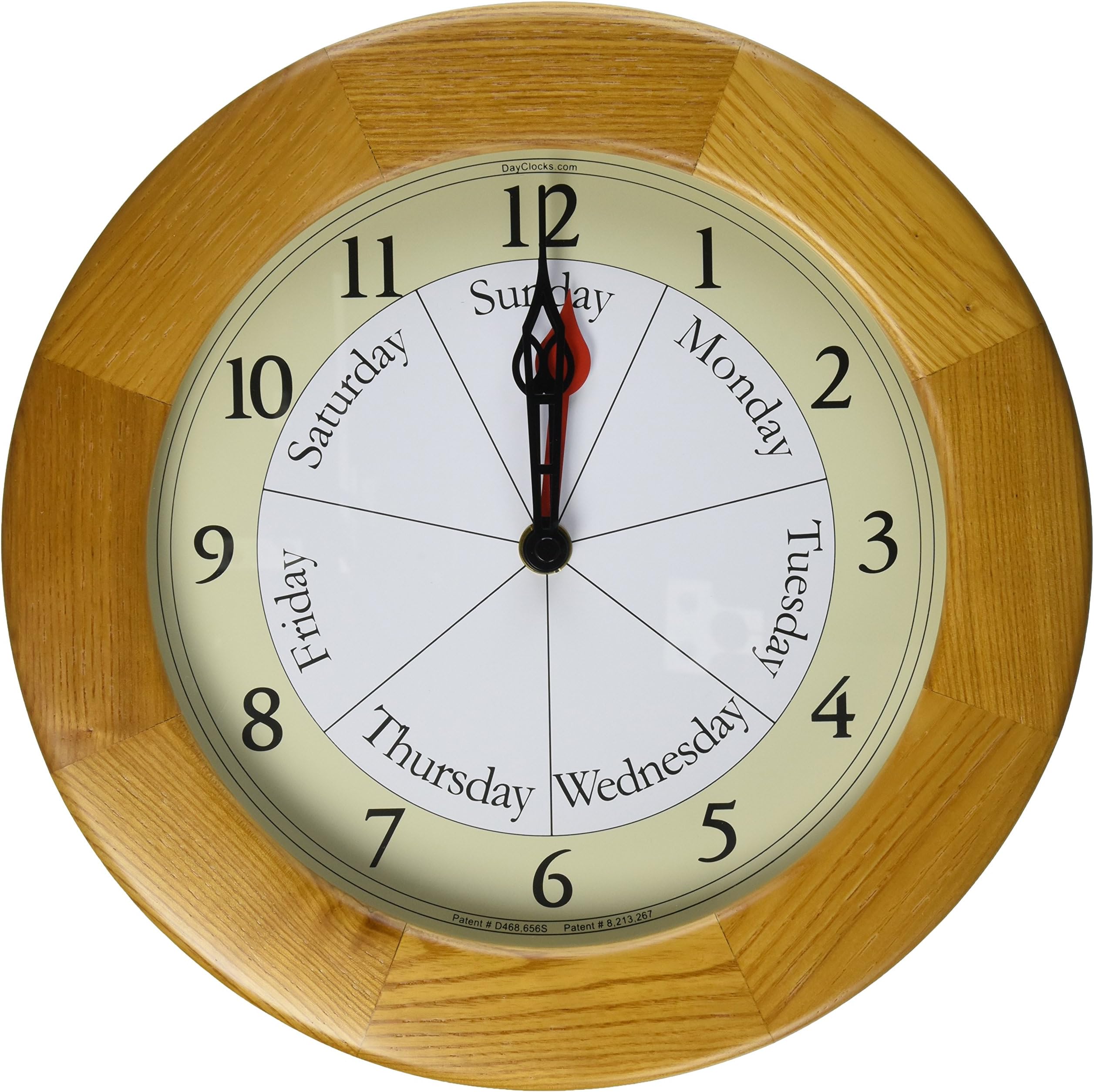 Contemporary Style Day And Time Oak Clock