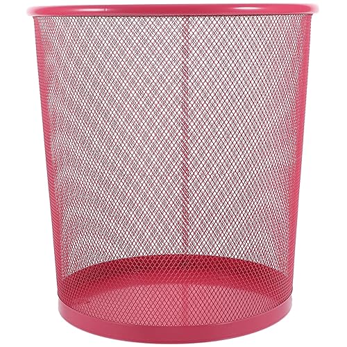 Alipis Botes de basura de malla para oficina, papeleras de alambre de metal, contenedor de basura de reciclaje, contenedor redondo de basura para