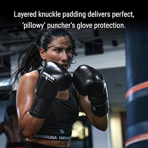 Miniatura 3 de Hayabusa Guantes de boxeo de cuero profesional con velcro para hombres y mujeres