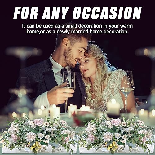 Miniatura 5 de Centro de mesa rectangular floral para mesa de comedor, florero de acrílico transparente, mesa de comedor moderna, arreglos florales, jarrón