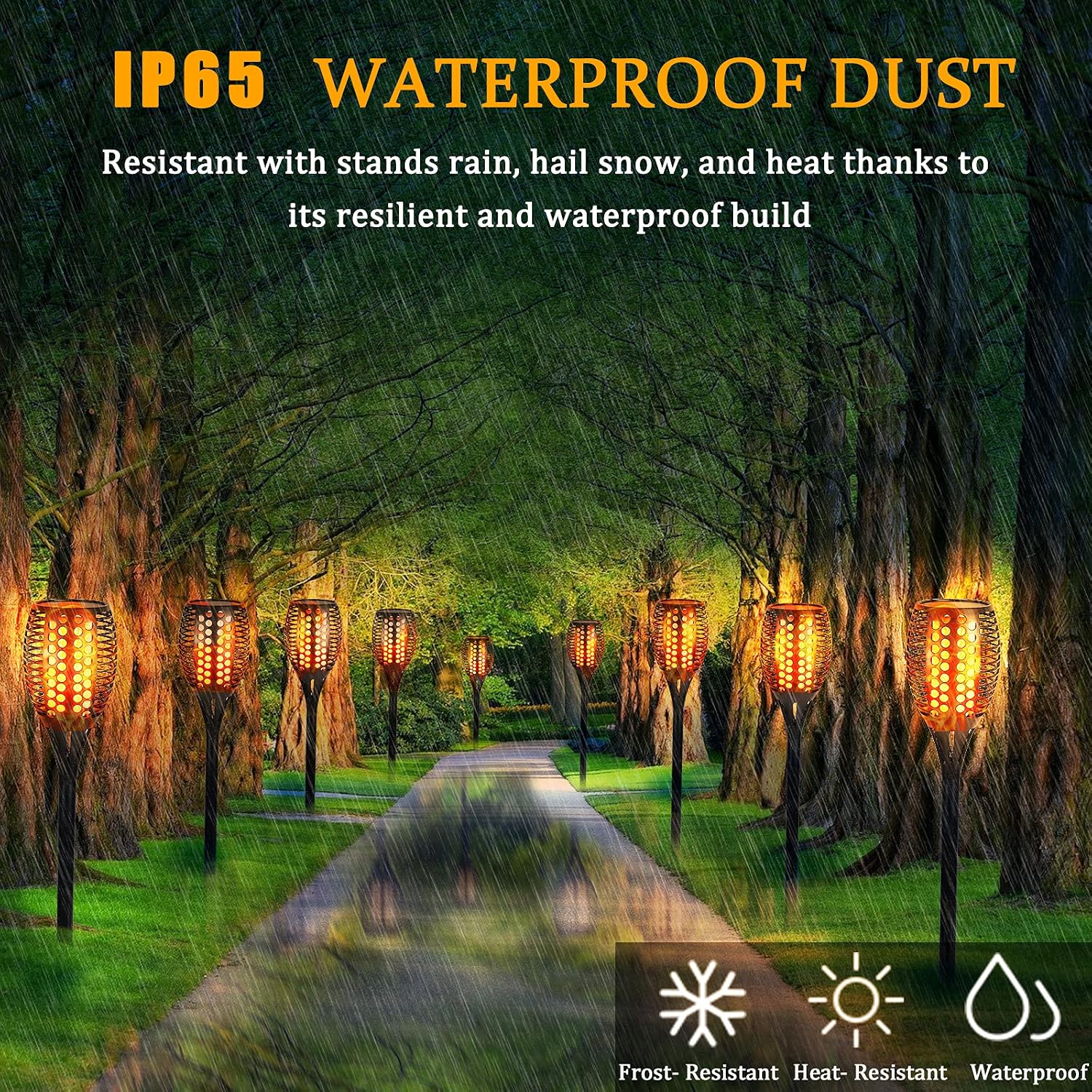Labensanwa Solar Torch Lights Outdoor Flickering Flame Solar Light Waterproof Landscape Decoration Lighting LED Fire Effect Garden Night Light with Auto On/Off Dusk to Dawn for Garden Driveway Patio