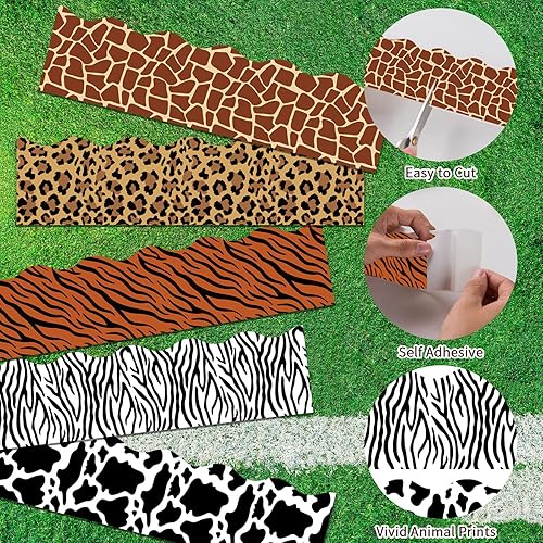 Miniatura 3 de 60 tablones de anuncios con estampado de animales, frontera, safari, selva, tablón de anuncios, leopardo, cebra, tigre, jirafa, vaca, tablón de