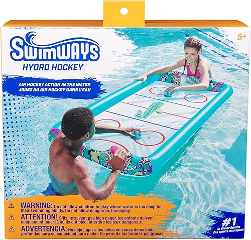 Miniatura 7 de SwimWays Hydro Hockey - Juego inflable de hockey de mesa flotante de agua, juguete de piscina para niños a partir de 5 años