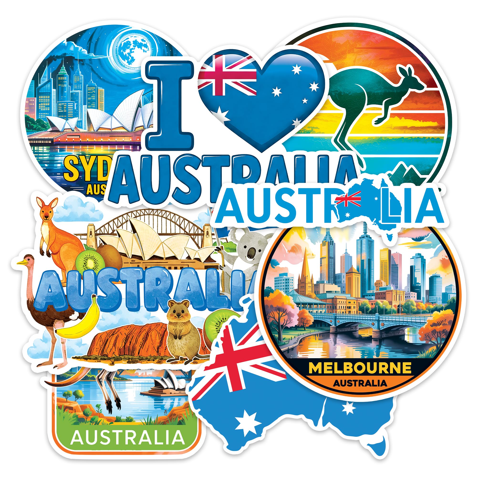 Stickers Australie parfaits comme surprise pour une fête d'anniversaire à thème