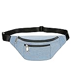 Fanny Pack for Men & Women, Fashion Waterproof Waist Packs with Adjustable Belt, Casual Bag Bum Bags for Travel Sports Running. (Denim Blue)