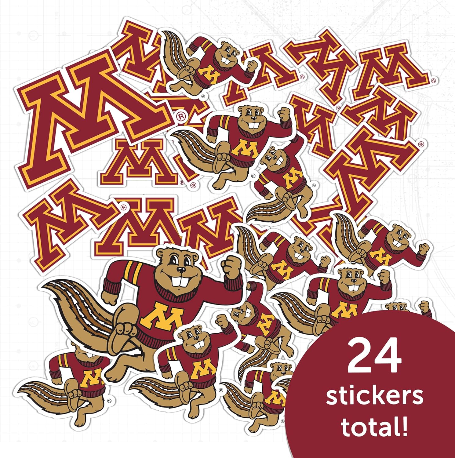 Desert Cactus University of Minnesota Sticker Golden Gophers Vinyl Decals Laptop Water Bottle Car Scrapbook Sheet T1 (Type 1-1) - Image 5