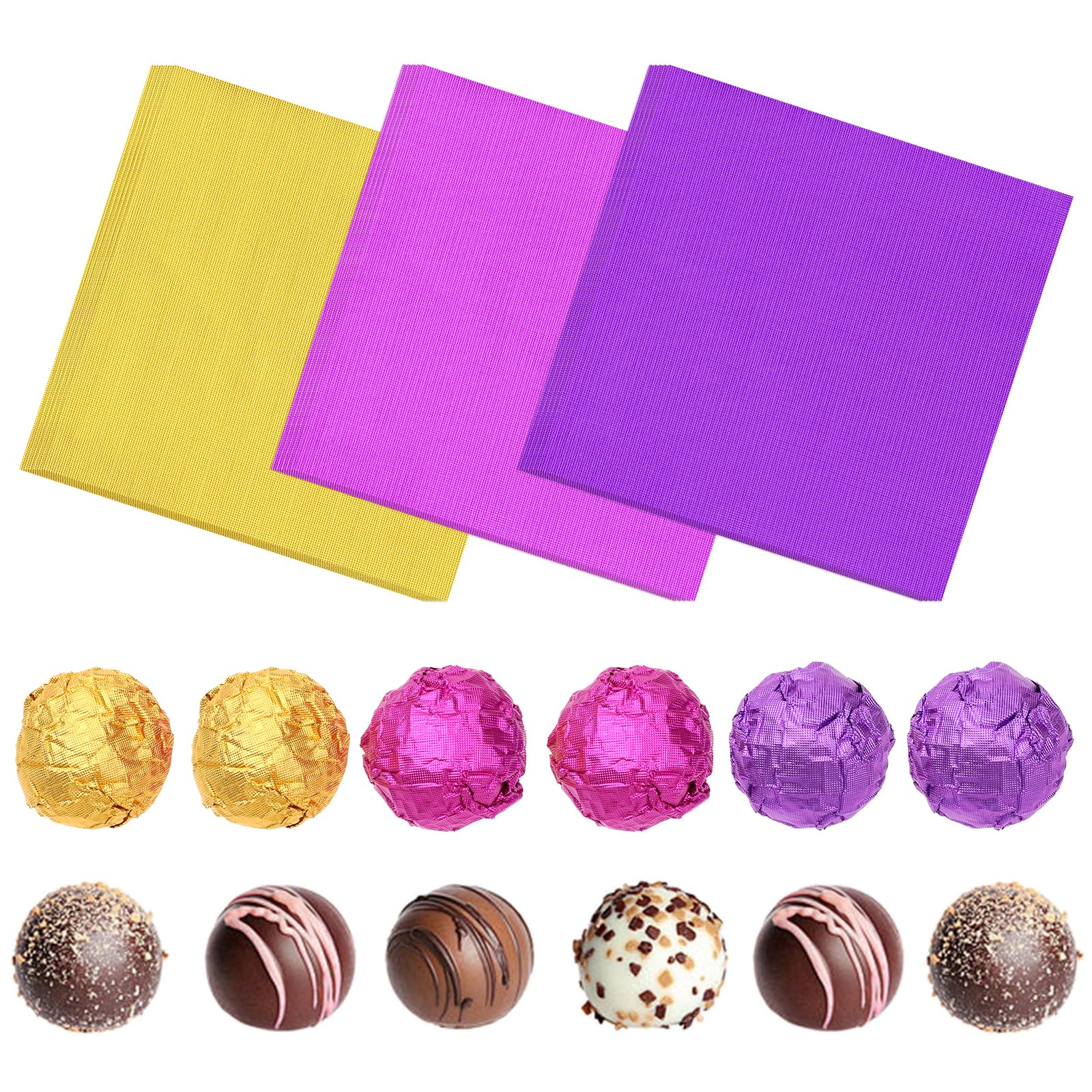 Party Favor Wrappers 500-Pack Candy Wrappers - 4x4 Inch Foil Chocolate ...