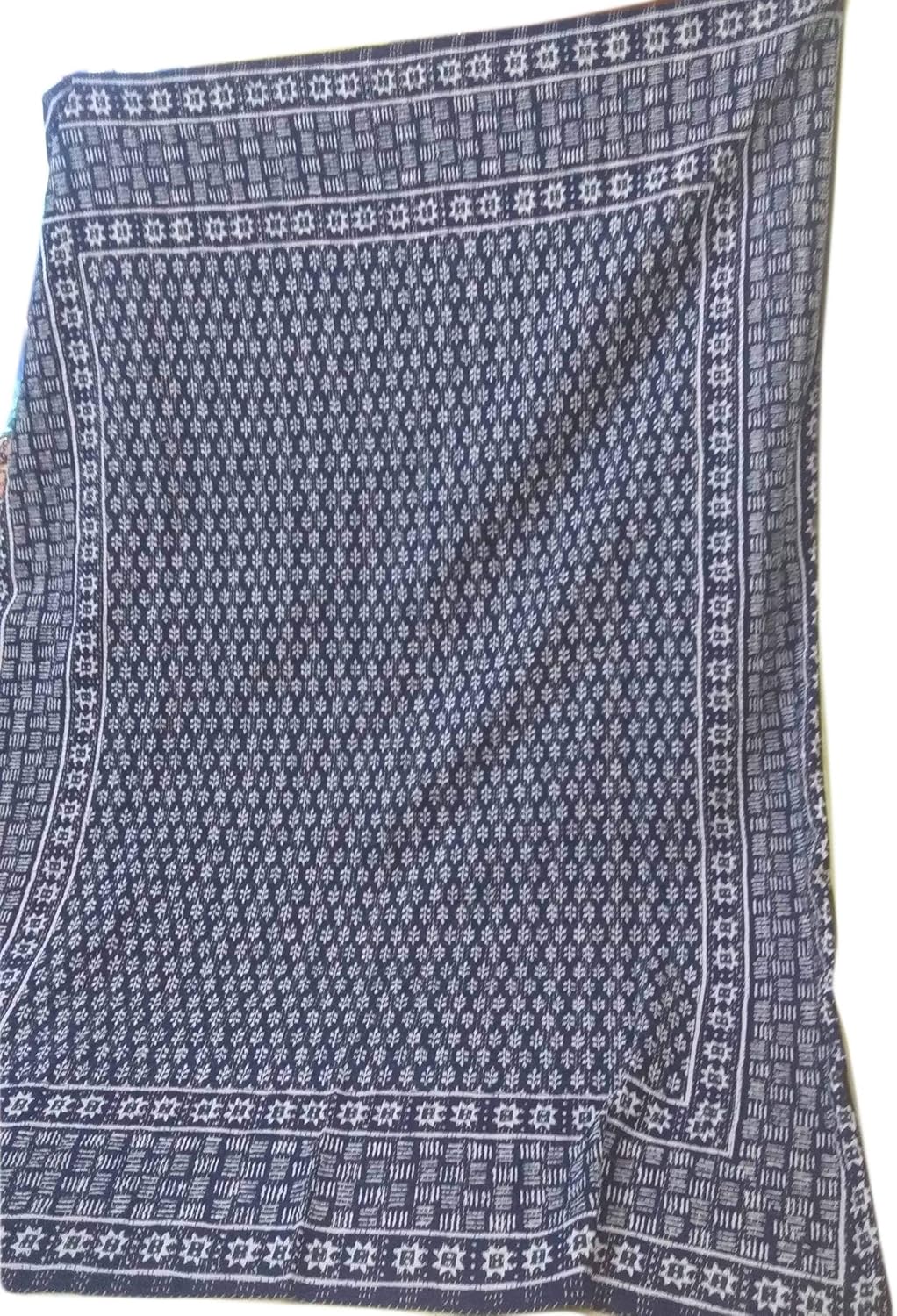 crafts creation Blue Indigo Queen Size Kantha Quilt Vintage Handmade Indigo Print Kantha Bedspread