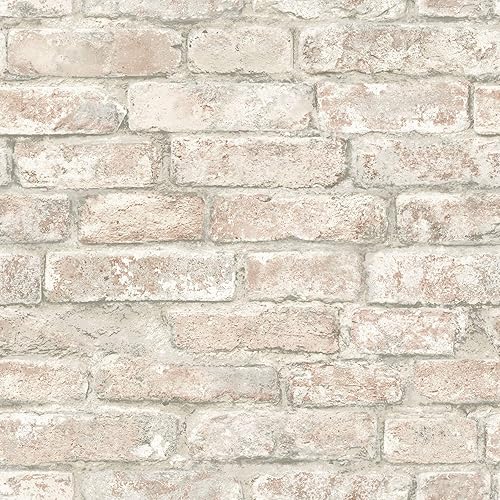 Miniatura 10 de InHome NHS3709 Denver Brick Peel Stick - Papel pintado, color blanco y blanquecino