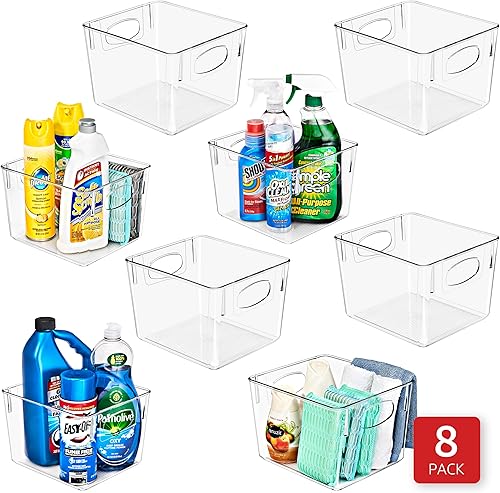 Miniatura 6 de Sorbus Organizador mediano de suministros de limpieza, recipientes transparentes para organizar suministros de limpieza debajo del fregadero,