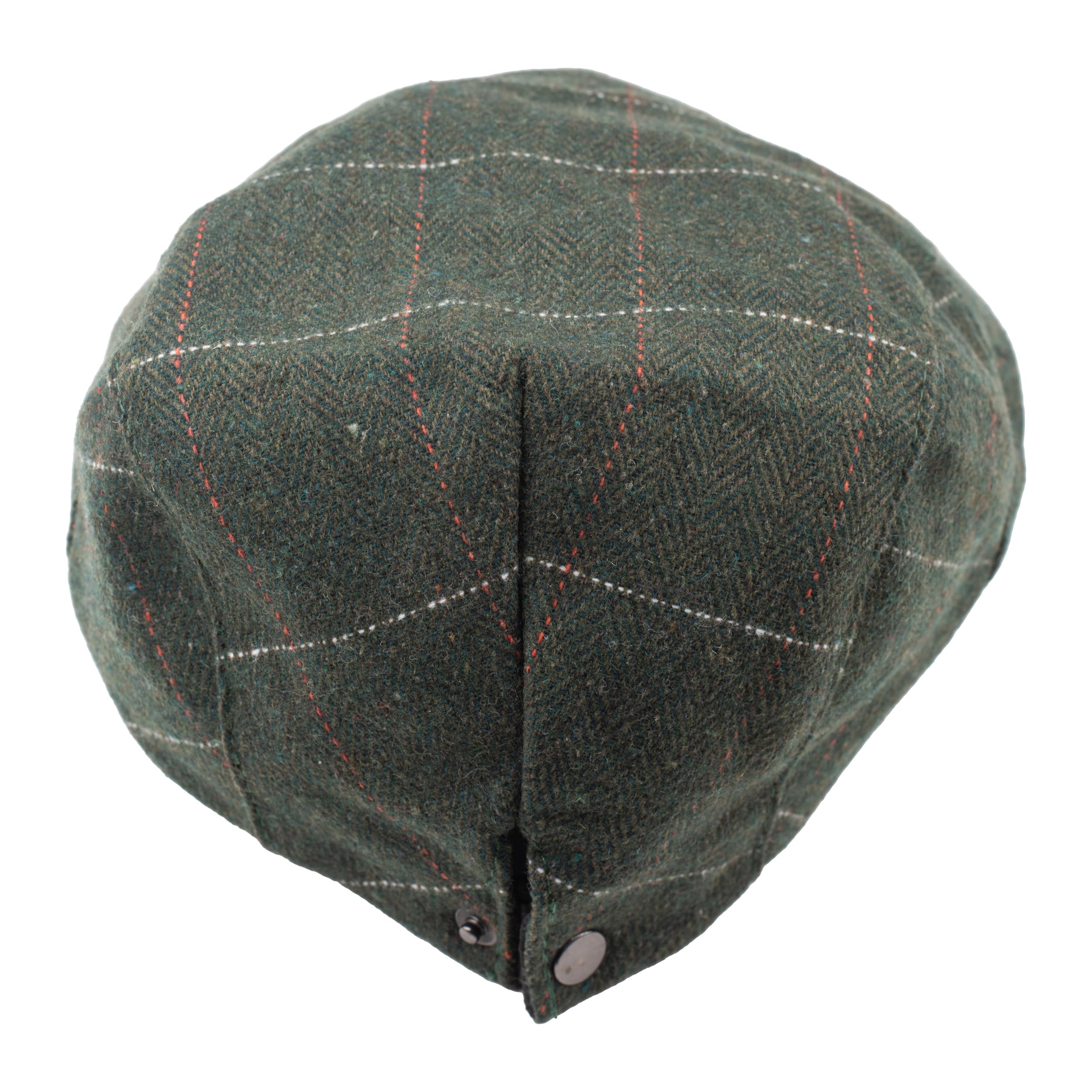 The Tie Hub Green French Beret Cap for Men Stylish Cotton Check Hat Vintage Artistic Creative Casual Wear 3