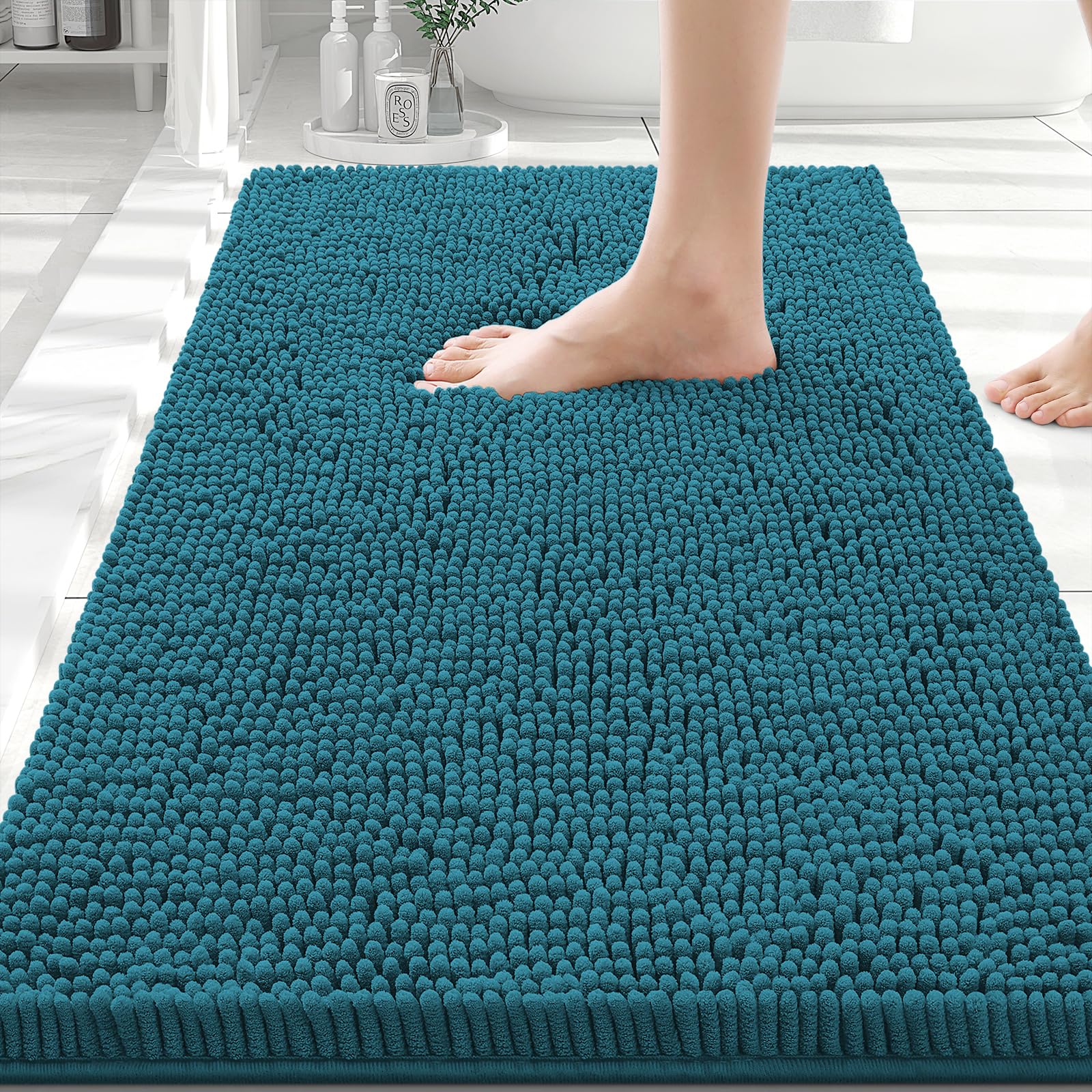 Smiry Bathroom Rugs 30X20, Luxury Chenille Extra Soft Absorbent Bath Mat