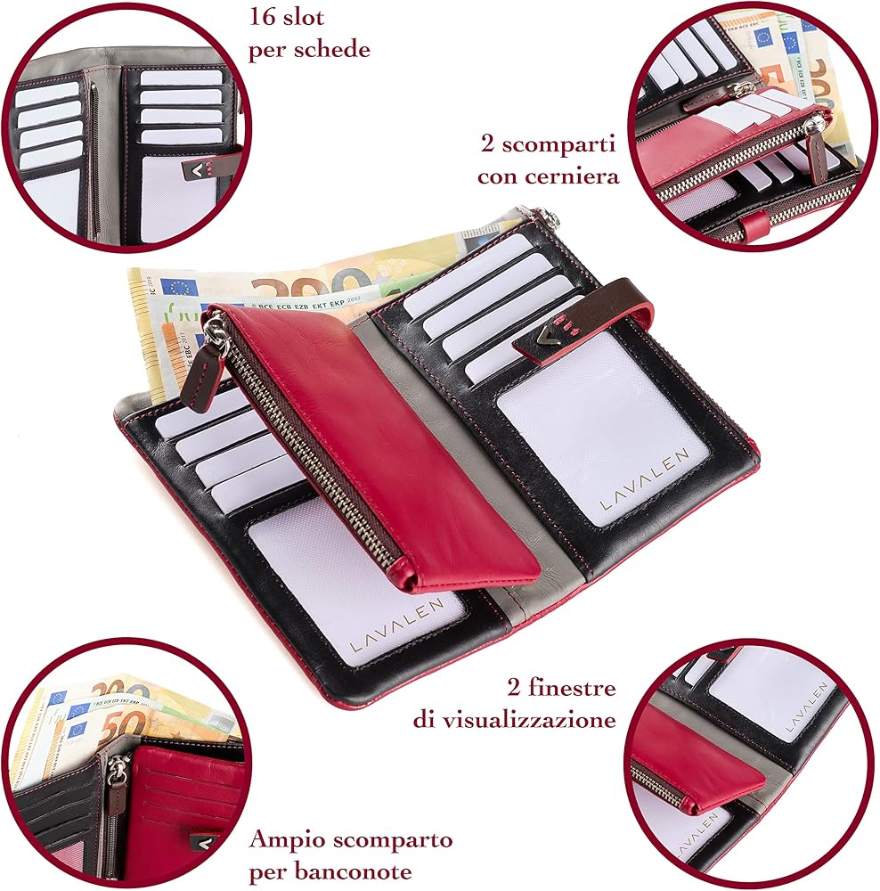 Genune Leather Con Purse, Rfd Blockng Credt Card Holder, Mn - Foto 10