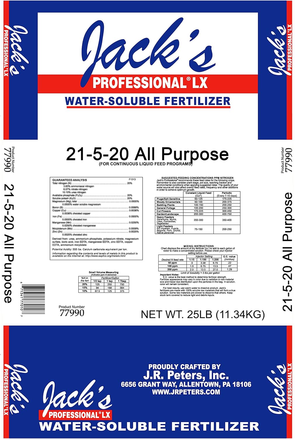 Jack's Professional All Purpose LX 21520 Fertilizer, 25
