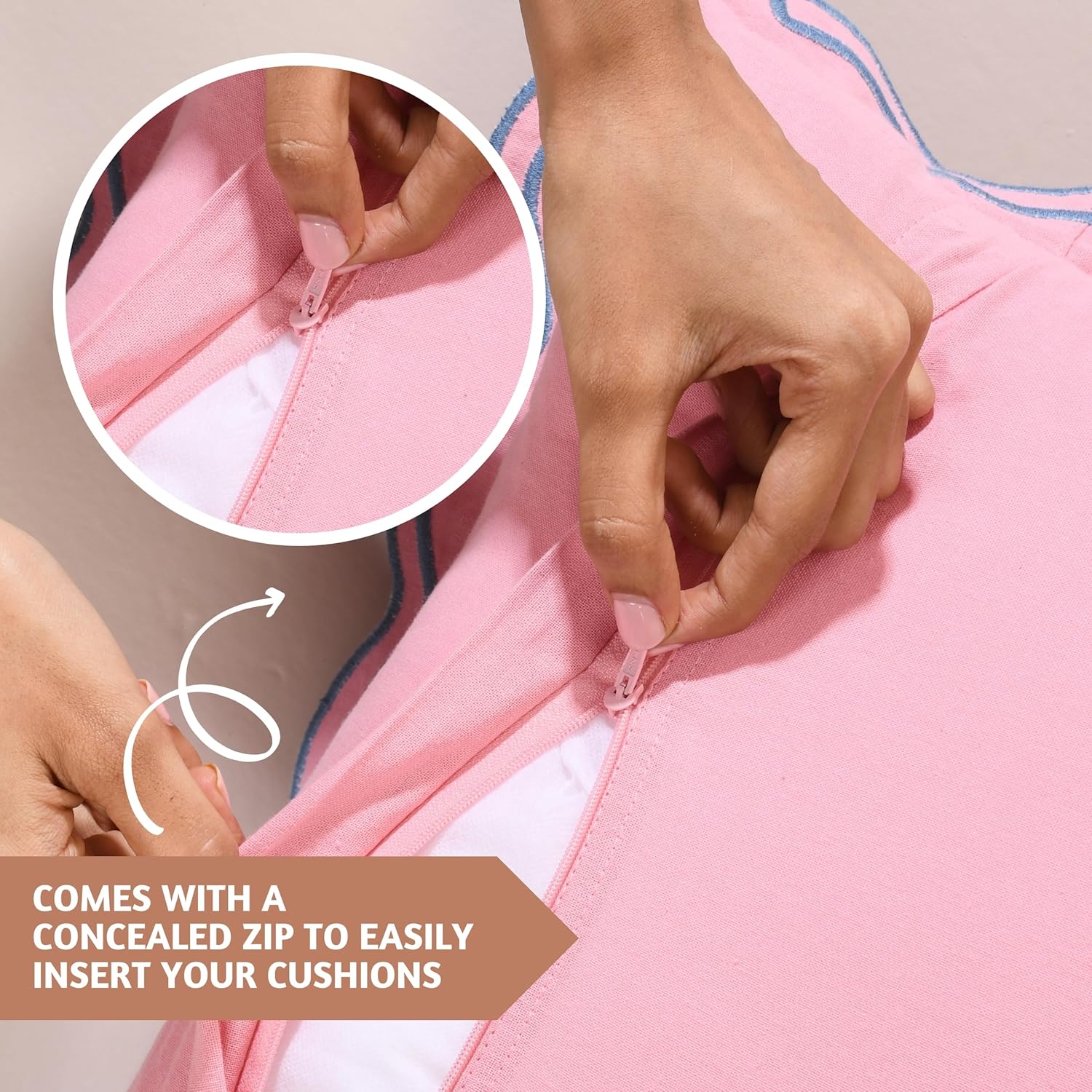 Folkulture Throw Pillow Covers | (12 x 18) Set of 2 Lumbar Pillow Decorative | Couch Pillow for Living Room | Cute Outdoor Pillows | Pink Throw Pillows for Couch (Laguna Blush) - Image 7